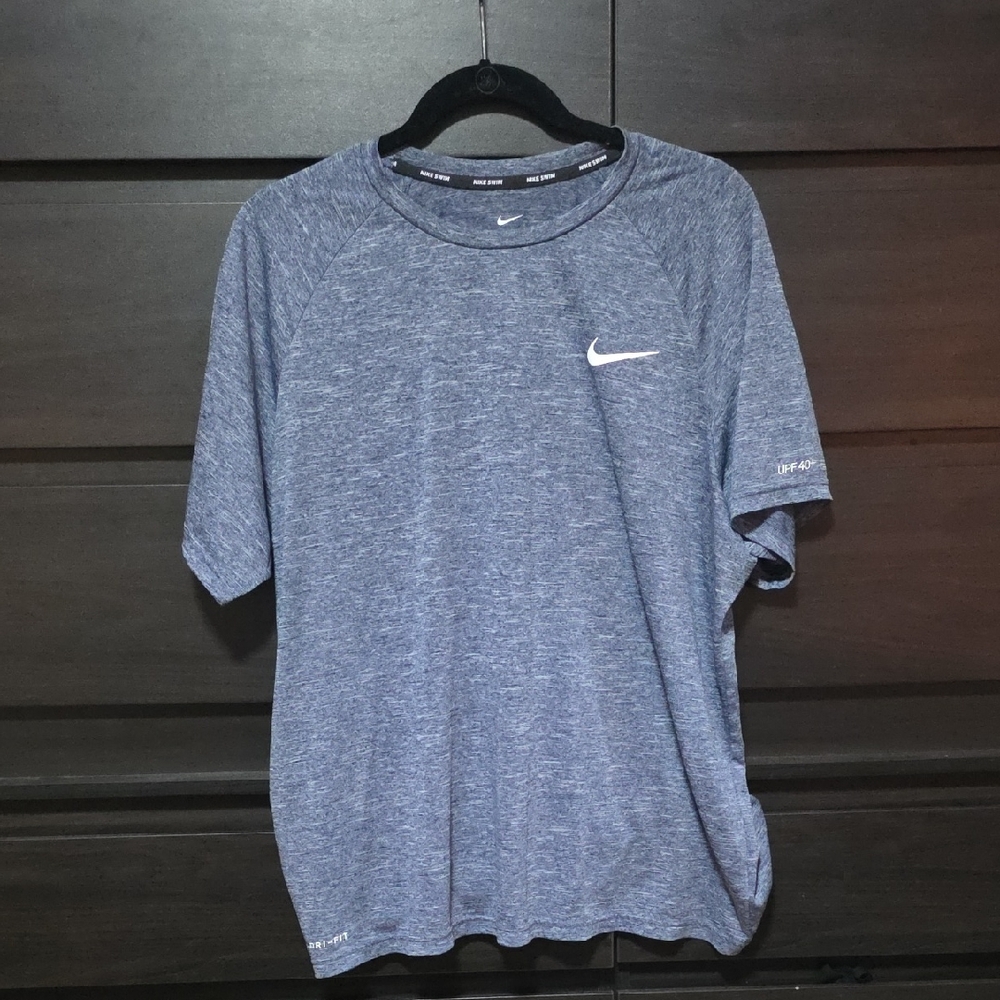 Nike Swim Men's Blue  Short Sleeve Tee Dri-Fit